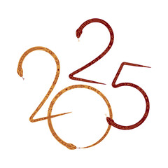 Happy chinese new year 2025 the snake zodiac sign. Happy Lunar New Year 2025 Year of the Snake vector illustration