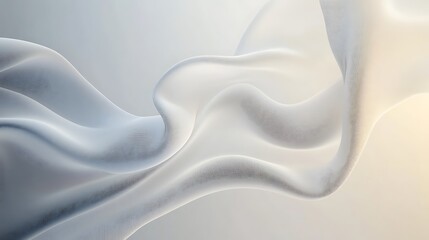 Obraz premium Abstract White Fabric Swirling Softly in Air