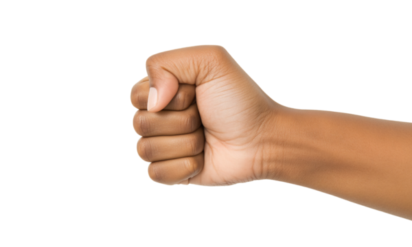 Close-Up of a Clenched Fist on a White Background