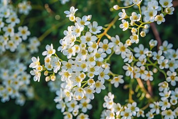 Obraz premium Blooming White Flowers Spring Nature Floral Background