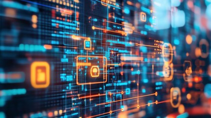 Futuristic Digital Panel with Glowing Effects