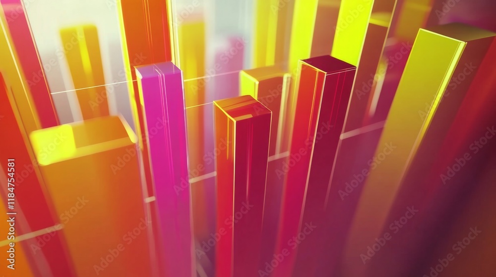 Fototapete a sophisticated d financial bar chart with animated transitions between different data sets, showcas