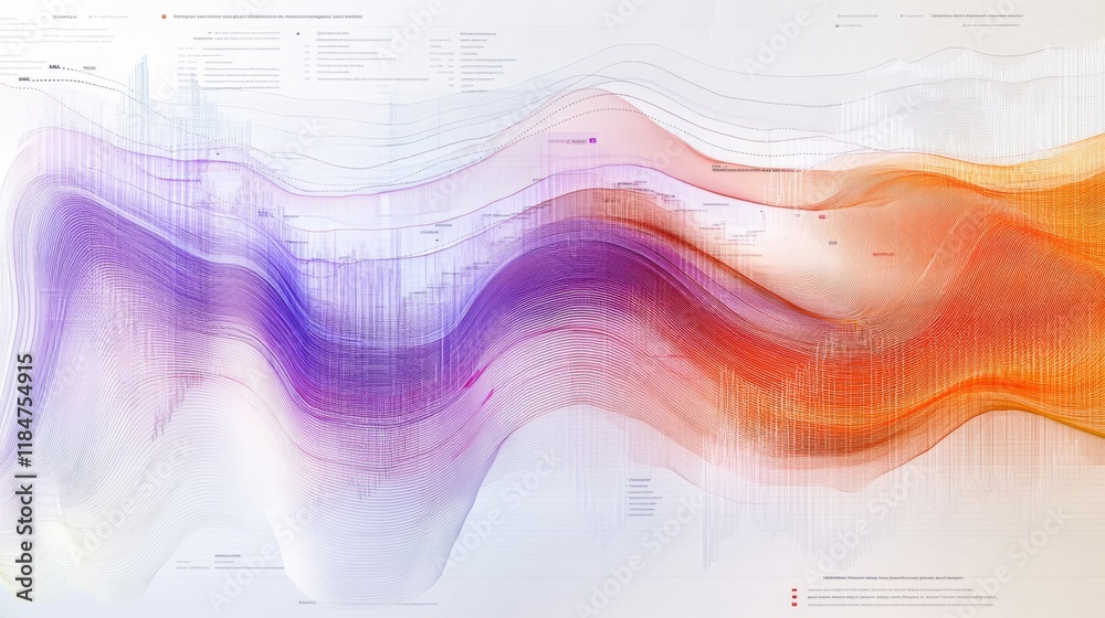 Leinwandbilder a sophisticated multi-layered financial graph illustrating complex data relationships, with smooth c