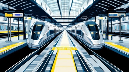modern railway infrastructure, modern high-speed rail station, modern transportation solutions, efficient railway station, spacious train station, modern train station design