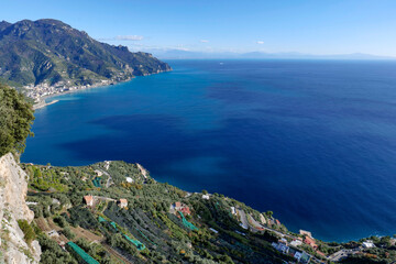 Obraz premium View of the Amalfi Coast from Ravello, a town in the province of Salerno, Italy.
