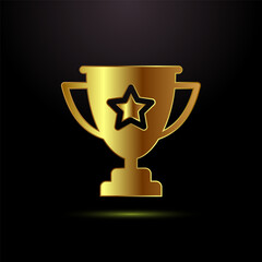 Gold color award icon design illustration, Winning icon, Champion symbol