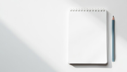 Flat table, top view. Workspace with empty space for text, stationery on a white background.