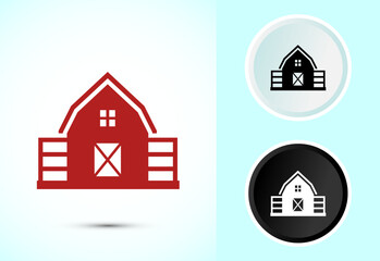 Farming Barn Icon Design Illustration, Farm and Agriculture Barn Sign