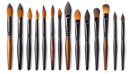 Set of Various Paint Brushes for Art and Craft Projects