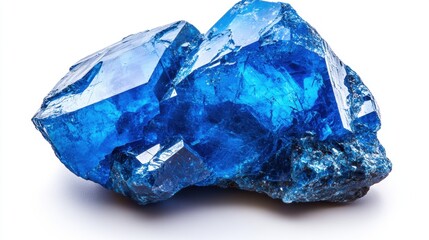 Obraz premium Vibrant Blue Crystal with Intricate Facets and Textures