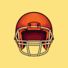 Helmet  front view illustration design