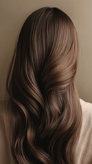 Naklejka premium A close-up of long, silky brown hair in a detailed and intricate braided style