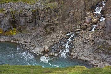 Studlagil basalt canyon in East Iceland.