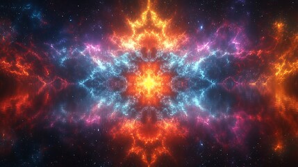 Fototapeta premium Celestial Nebula Reflection in Calm Water