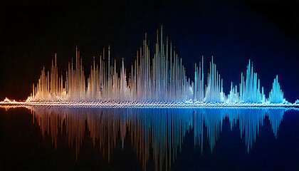 A close-up of a sound wave with sharp peaks and troughs, representing detailed frequency var