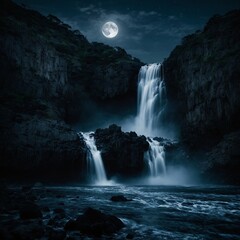 waterfall in the night