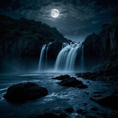 full moon over the river