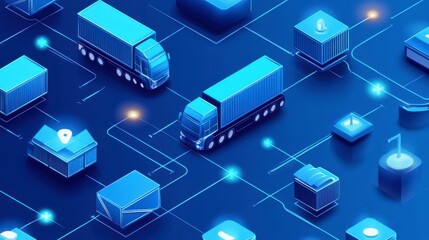 Fototapeta premium Futuristic Global Logistics Network Visualization