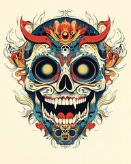 Sugar Skull aggressive illustration