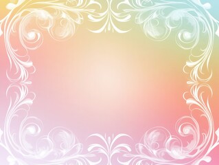 Obraz premium Pastel Rainbow Background With White Floral Frame