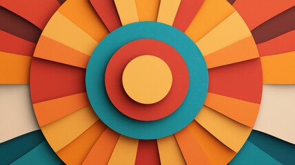 Obraz premium Vibrant geometric mandala silk screen print style art studio digital artwork creative environment artistic perspective