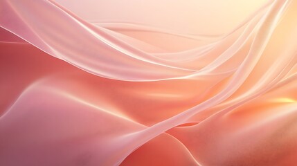 Obraz premium Abstract Peach Colored Fabric Waves Flowing Gently
