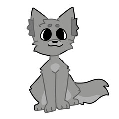 Cute grey cat sitting