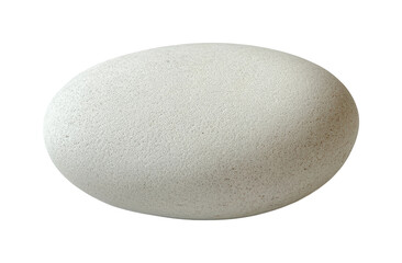 Artistic display of a smooth oval white pebble studio setting high fidelity minimalist aesthetic isolated on transparent background png