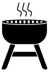 black icon of barbecue or grill no background