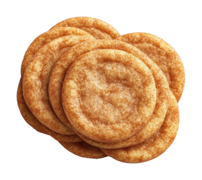 Baked snickerdoodle cookies food studio setting close-up view dessert delight for seo impact isolated on transparent background png