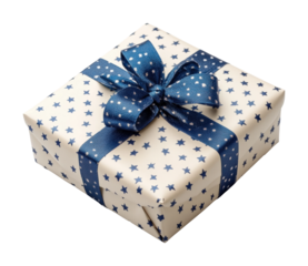 Hanukkah gift box on high fidelity blue and white design festive concept isolated on transparent background png