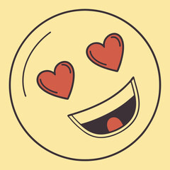 Expressive Emoji Collection: Bright Cartoon Faces with Love and Fun Symbols for Social Media