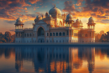 Celebrate Indian royalty with a scenic view of a historic palace.
