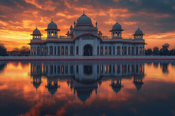 Obraz premium Celebrate Indian royalty with a scenic view of a historic palace. 