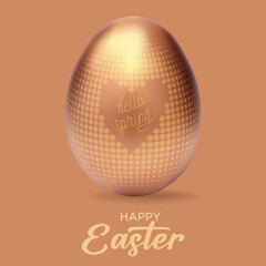 Easter egg. Vector gold Easter egg. Golden eggs. Gold egg. Golden eggs vector illustration. Spring golden egg. Happy Easter golden egg. Vector painted eggs. Realistic eggs. Easter golden decoration