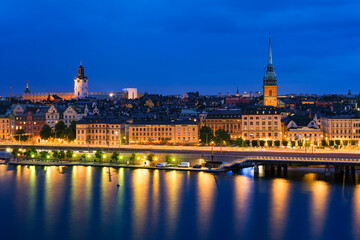 Naklejka premium スウェーデン ストックホルムの夜景