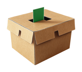 Voting process action election context ballot collection box simple background high fidelity view civic engagement concept isolated on transparent background png