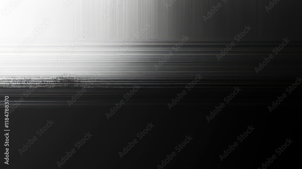 Aufkleber Abstract grayscale image with horizontal lines and blurred textures, creating a moody and atmospheric effect.