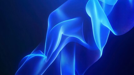 Abstract Blue Flowing Lines Digital Art