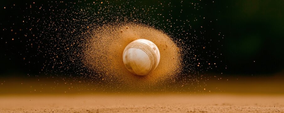 Dynamic cricket action bowler delivering in stunning sports photography outdoor stadium environment high-impact viewpoint - Powered by Adobe