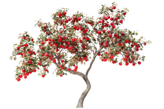 Apple tree isolated on white background PNG