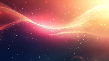 Fototapeta premium Abstract Golden Wave With Pink And Red Hues