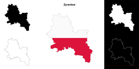 Zyrardow county outline map set