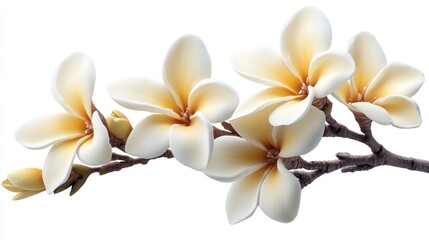 Creamy Plumeria branch, blossoms, studio, white, spa