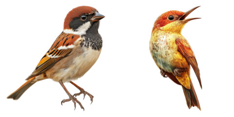 Tuneful tuni isolated on transparent background, Set of