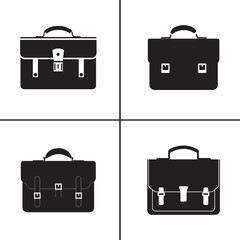 vector of black silhouette of laptop bag