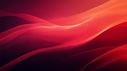 Obraz premium Abstract Red Waves with Glowing Particles Background
