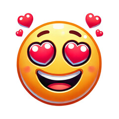 Obraz premium Smiling Heart Eyes Emoji in Fun Cartoon Design