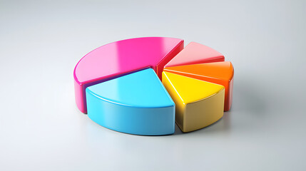 Obraz premium A dynamic pie chart with floating segments each representing a financial category.