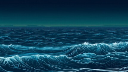 Night Sea Waves: A Majestic Oceanic Landscape
